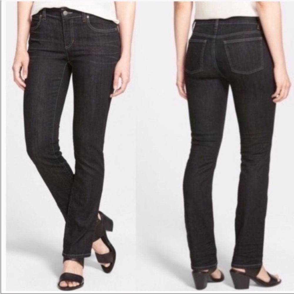 Eileen Fisher Organic Cotton Stretch Straight Ankle Jeans Sz12‎